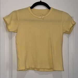 Daily Drills!!! Baby Yellow Ribbed Short Sleeve Top XS/S